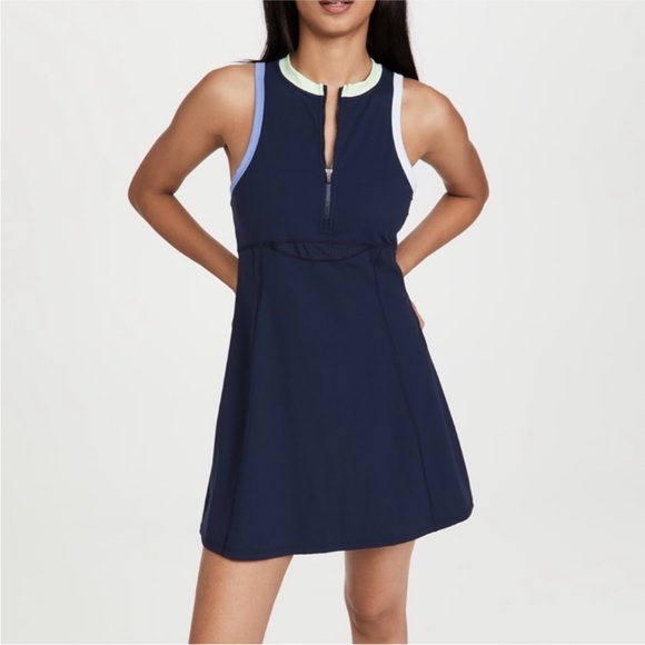 Sweaty Betty Dresses & Skirts - Sweaty Betty Zip-Up Dark Blue Dress Size 8-10